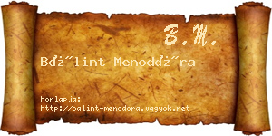 Bálint Menodóra névjegykártya