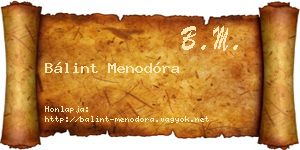 Bálint Menodóra névjegykártya